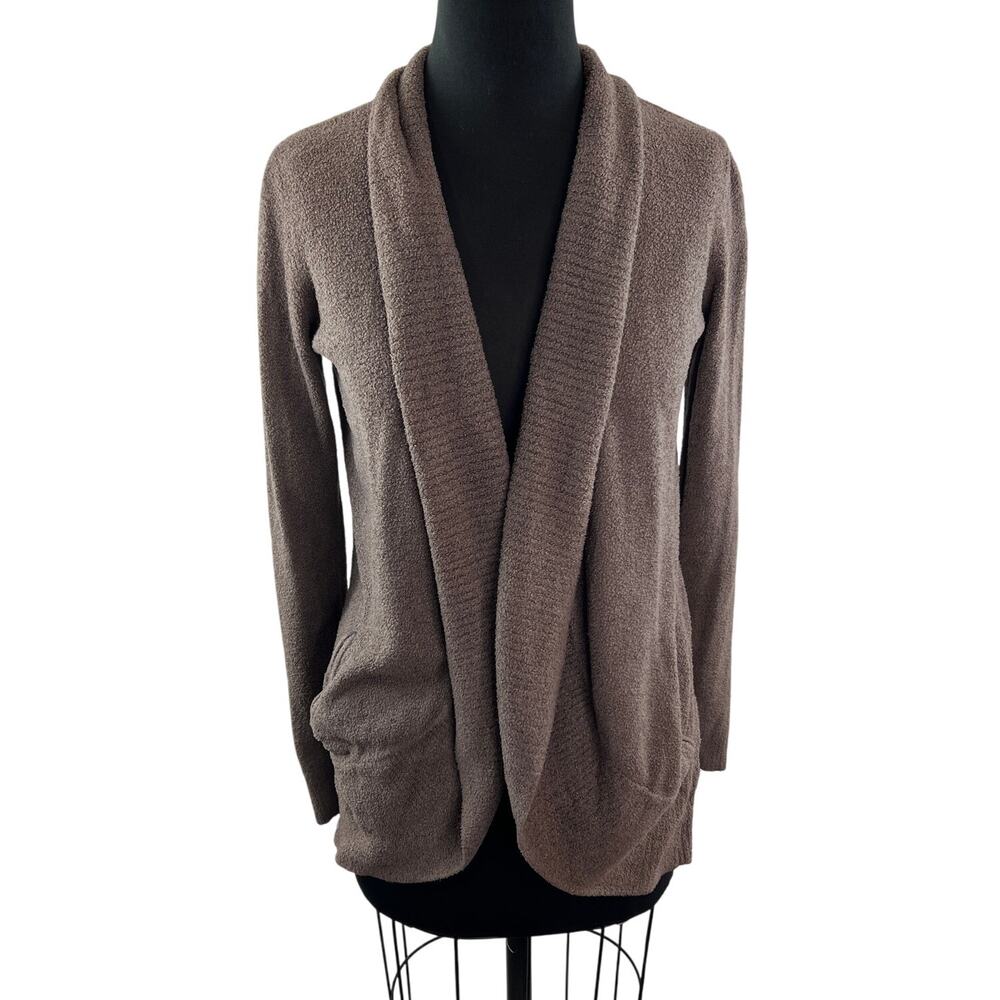 Barefoot Dreams Circle Cardi Brown Cozychic Lite Cardigan Sweater Pocket Size XS